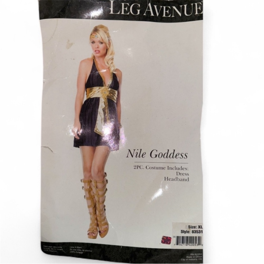 Leg Avenue Black and Gold Nile Goddess Costume Adult’s Women’s Cosplay Size XL